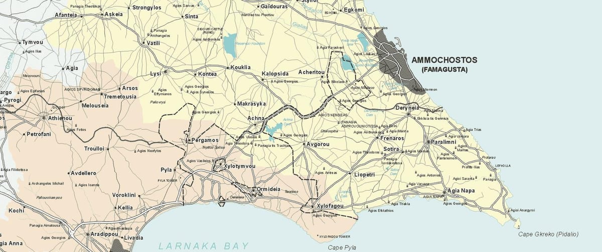 નકશો ayia નાપા સાયપ્રસ
