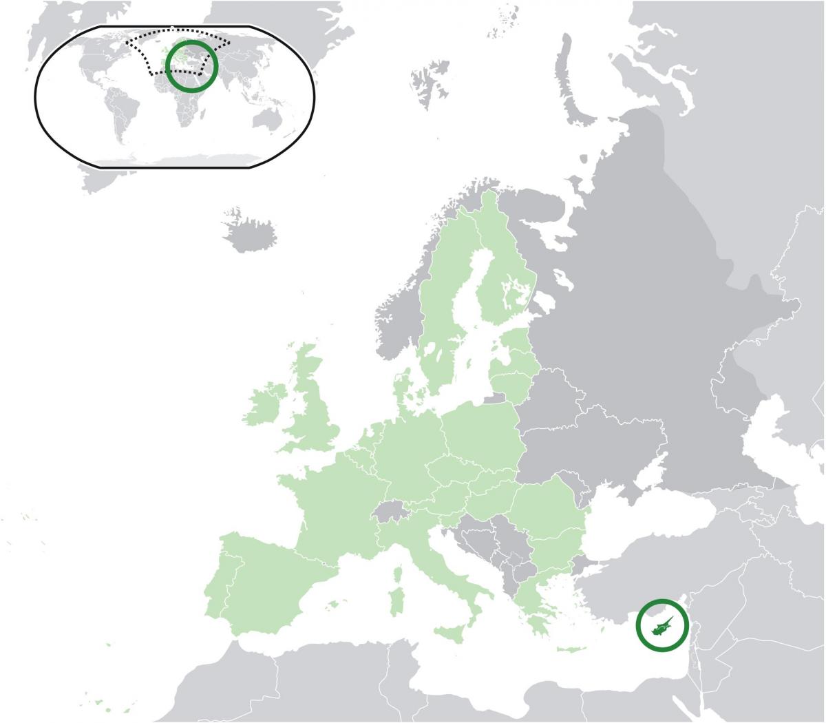 યુરોપ નકશો દર્શાવે સાયપ્રસ